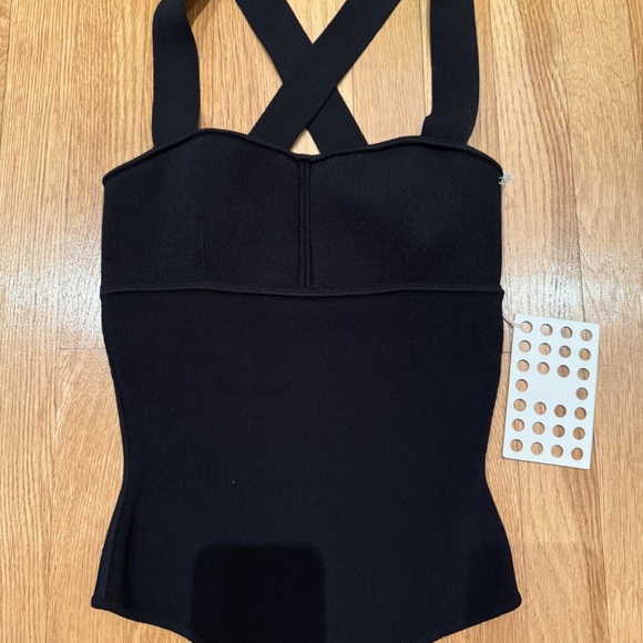 KHAITE - ALEXA Ribbed Knit Bodysuit - Criss Cross Back - Picture 4 of 9